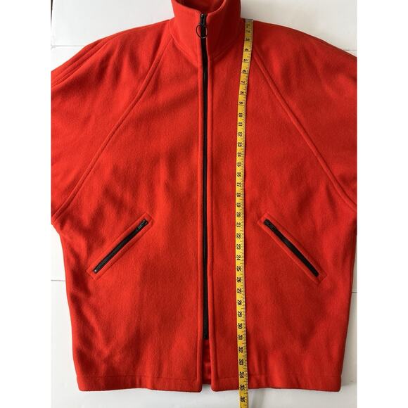 Vintage The Limited Wool Blend Coat Women M Red Full Zipper Oversized Dolmen 80s - Picture 7 of 8